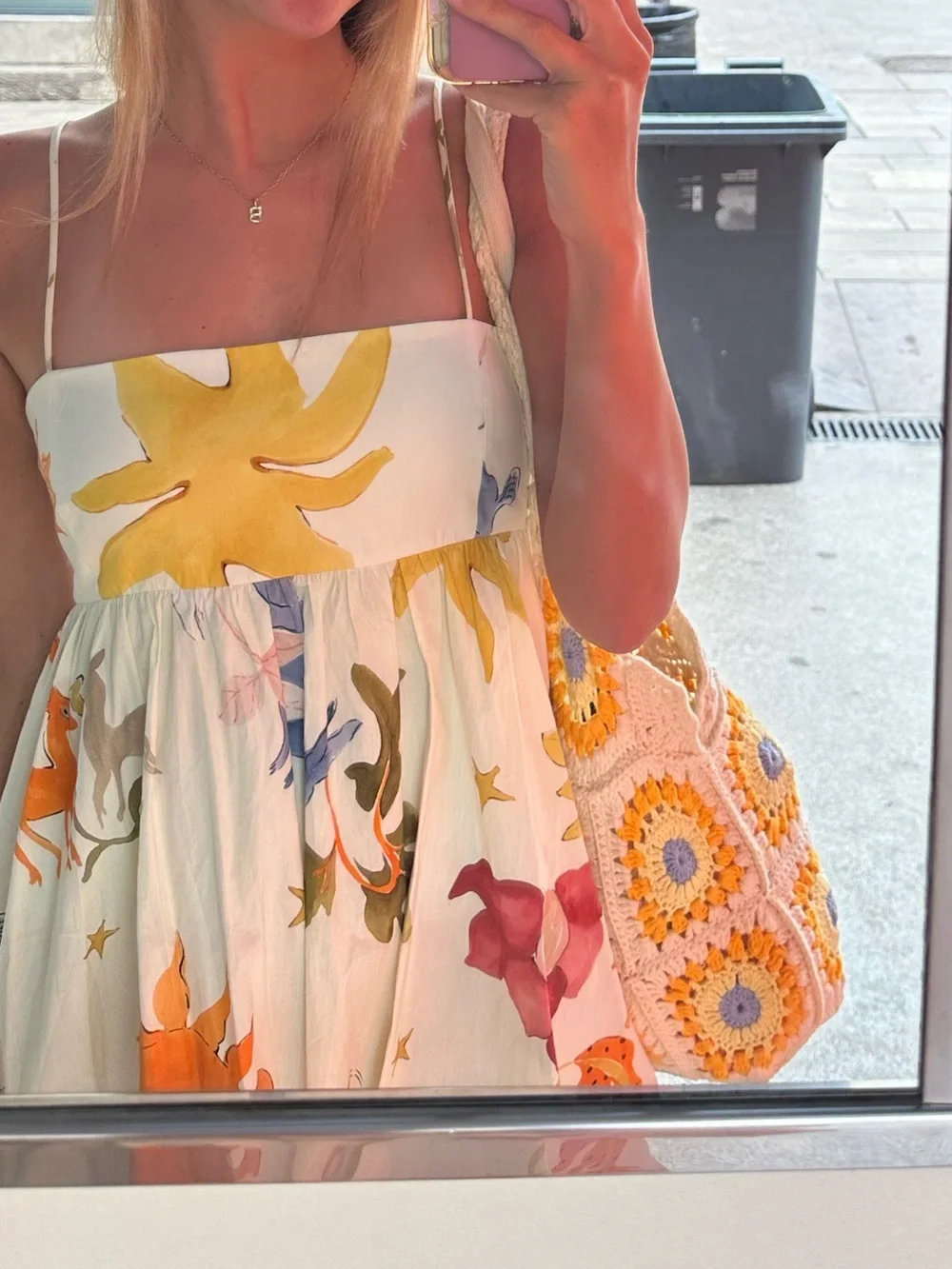White Floral & Animal Print Bubble Dress